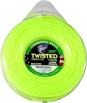 MaxPower EU-338807 Co-Polymer Trimmerfaden 2 mm - 42 Meter Länge quadratisch gedreht, Neongelb, neon Yellow