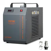 VEVOR Industrial Water Chiller, CW-5200, Industrial Water Cooler Cooling System with Built-in Compressor 7L Water Tank Capacity 13 L/min Max Flow Rate