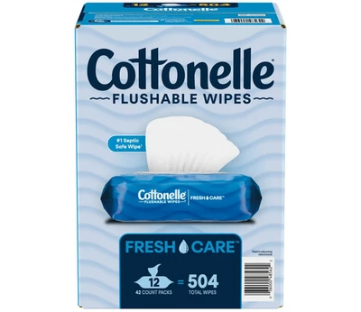 Cottonelle FreshCare Flushable Wipes 12 Packs 504 Total Wipes