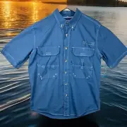 Magellan Fishing Shirt Mens S Blue NWT Vented Fish Gear Mag Release MagWick