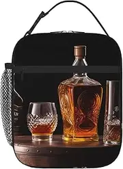 Whisky Beer Pictures Lunch Bag for Women Men Reusable Lunch Tote Bags Insulated Lunch Box Leakproof Lunch Pail Bag Large Capacity Cooler Food Lunch Containers for Work Travel Outdoor