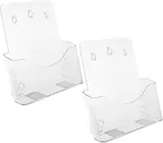 Operitacx 2pcs Transparent Wall Mounted Brochures Holder File Display Rack for Organizing Magazines Folders and Documents for Office and Home Use