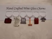 "LAWYER" SET OF 6 HAND CRAFTED Wine glass drink marker Charms