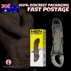 Vibrating Penis Extender Sleeve Delay Cock Extension Ring Large Couple Sex Toy