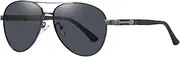[Generic] Men's Polarised Aviator Sunglasses Metal Frame UV400 Protection Comfort Spring Hinge Multiple Colour Lens Perfect for Driving Fishing & Outdoor Use