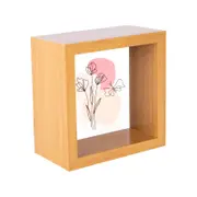 Nicola Spring 3D Deep Box Photo Frame - 4 x 4" - Light Wood