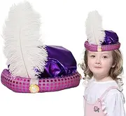 Generic Aladdin Sultan Hat - Aladdin Turban Costume | with Feather and Pearl Gorgeous Sultan Turban Men Head Wrap Sequin Design for Men