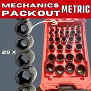 Milwaukee Mechanics Packout Tray – Metric 29-Piece Deep-Socket Holder - Dad Gift