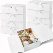 15 PCS White Gift Boxes with Ribbons Bridesmaid Proposal Boxes with Lids Pres...