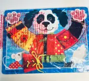 Melissa & Doug Basic Skills Puzzle Board Black & White Dog-#955