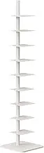 9-Tier Metal Spine Bookshelf - Heavy Duty Vertical Tower for Small Spaces, Floor Standing Corner Book Shelf with Open Storage for Living Room & Office Decor, Industrial Book Organizer