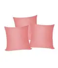 3 x Plain Satin 24x24 Dark Baby Pink Cushion Cover / Pillow Cases /Sofa Décor