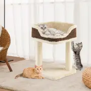 CostwayCompact Cat Tree Tower for Scratching, Relaxing &amp; Sleeping-Beige