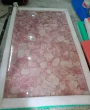 Rectangle Rose Quartz Dining Table Crystal Stone Countertop Bedroom Furniture