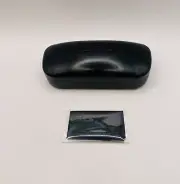 Coach glasses case in black ex- displayed with cleaning cloth