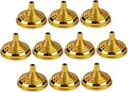 GANAZONO 10pcs Plastic Small Flag Holder for Desk and Table Mini Flag Stand Bases Gold Round Base