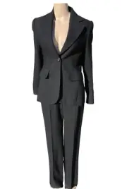 ESCADA BLACK PANT SUIT WITH SPARKLE SZ Pants:4 Jacket:2
