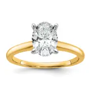 14k Two-tone 1 1/2 Ct. Lab Grown Diamond VS/SI+ G+ Oval Solitare Engagement Ring