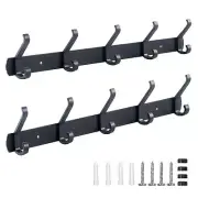 2 Pack Coat Rack Wall Mount Hooks For Hanging Hanger Towel Hat With 10 Entryway