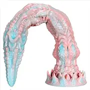 Nothosaur [Meo’s Ridge] Tentacle Dildo Anal Dildo Butt Plug Monster Didlo with Strong Suction Cup, Platinum Silicone Anal Plug Male Sex Toys for Women (Coral, L)
