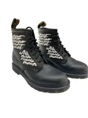 Dr. Martens X Futura Laboratory Embroidered 9M And 8L Black Combat Boots Cool