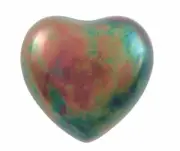 Small/Keepsake Stainless Steel Raku Heart Funeral Cremation Urn - 3 Cubic Inches