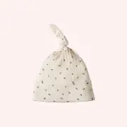 Knotted Beanie Pointelle - Aster Floral Print by Nature Baby | the memo