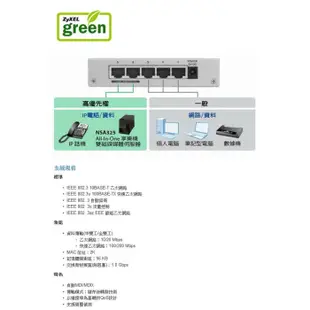 ZYXEL 合勤 ES-105A v3 5埠 SWITCH HUB 鐵殼