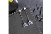 Solid 925 Sterling Silver AB Crystals Drop Earrings Embellished With SWAROVSKI Crystals