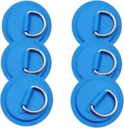 6 Pieces Stainless Steel D Rings Patch for PVC Inflatable Boat Canoe Raft Dinghy