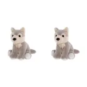 2x Charlie Bears Cuddle Cub Wolf Kids/Baby Plush Soft Fun Play Toy 0m+ Grey