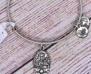 NEW NWT Alex and Ani Guanyin Charm Bangle Silver Bracelet