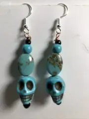 ,Turquoise Skull Earrings, Very Light Weight, By Gary Clark