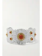 [Buccellati] Buccellati - Sterling Silver, Gold Vermeil, Jasper And Diamond Cuff - L L Silver
