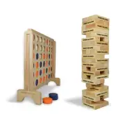 Giant Jenga & Giant Connect 4 PACKAGE| Family Outdoor Garden Games Toys