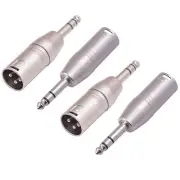 4 Pack 1/4" TRS to XLR Adapter Balanced Quarter Inch 6.35mm Male to XLR Male ...