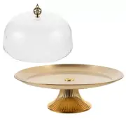 Portable Food Container Fruit Plate Cake Stand With Dome Display Cover Round