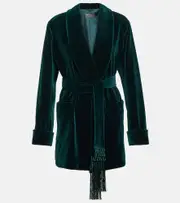 [Loro Piana] Loro Piana Raniya cotton velvet blazer AU 14 green
