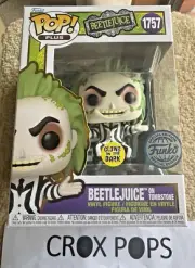 BEETLEJUICE ON TOMBSTONE GLOW FE 1757 Funko POP Vinyl New in Mint Box +PROTECTOR