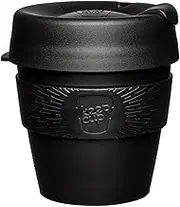 KeepCup Original, Lightweight Plastic Reusable Coffee Cup with Splashproof Sipper Lid - 8oz/227ml - Black