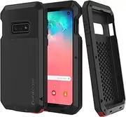 PunkCase S10E Metal Case, Heavy Duty Military Grade Rugged Armor Cover [Shockproof] Full Body Hard Aluminum & TPU Hybrid Design [High Impact Bumper] Compatible W/Samsung Galaxy S10E Edge (Black)