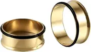 [SQKXKLCZ] 1 Pair Gold Plated Ear Tunnels G23 Titanium Internally Threaded/Threadless Double Flared/Single Flared Gauges Plugs Stretching Stretcher Expander Women Body Piercing Gauge Size 2G-00G 12mm-25mm