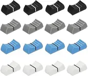 16 Pcs Fader Caps, 24x12x11mm Console Mixer Slider Fader Knobs Replacement, Fader/Slider Control Knobs for Audio Mixer, 4 Colors