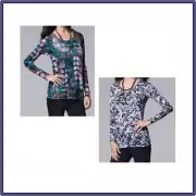 NWT Women's Simply Vera Vera Wang Print Scoopneck Tee Rayon Knit Top