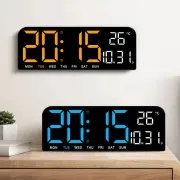 9 Inch Large Digital Wall Clock Temperature Date Week Timing Countdown Light-sensing Table Clock 2 Alarm 12/24H LED Alar
