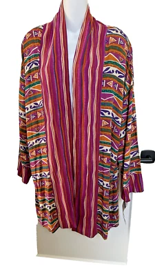 NWT Vintage Pendleton Hot Topic Open Front Top Duster Rayon Boho Artsy sz 1X