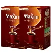 2X Maxime Arabica 100 No Sugar Black Korean instant coffee 0.9g 100 Sticks