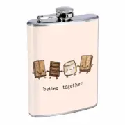 Better Together Em19 Flask 8oz Stainless Steel Hip Drinking Whiskey