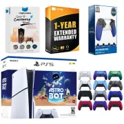 Sony PS5 Disc Astro Bot Bundle + Extra Controller, Trigger Kit + 2 Year Warranty