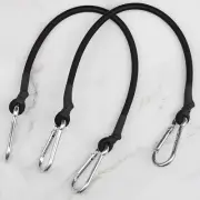 Bungee Cords with Carabiner Hooks, 2Pcs 18 Inches Black